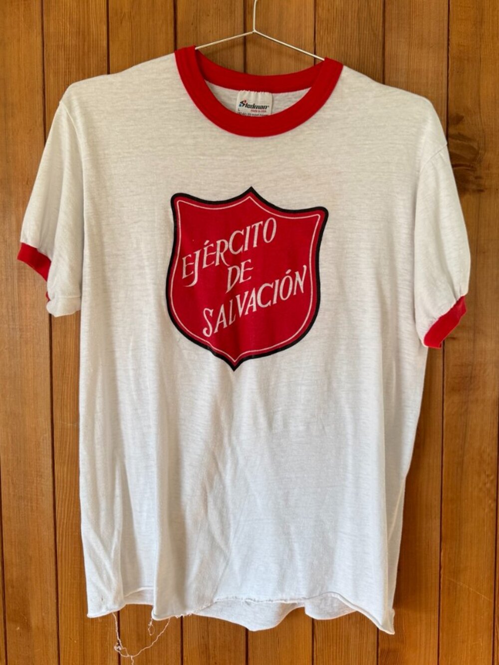 Vintage 1980s Salvation Army Spanish Ringer Tee